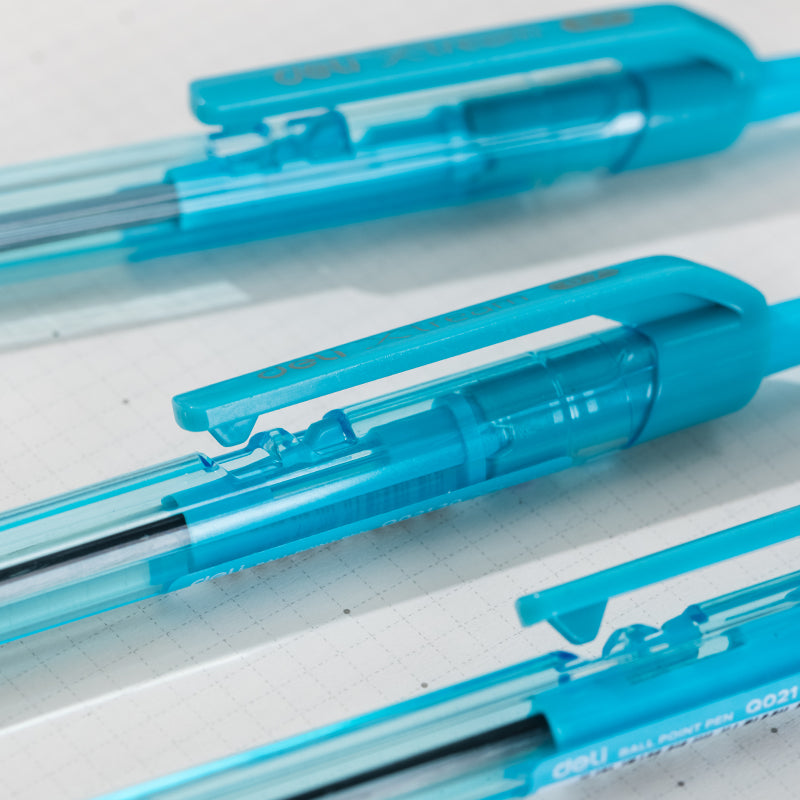 Deli 12Pcs Gel Pen 0.7mm Large-capacity Blue/Black Ink Press Ballpen Student Writing Stationery