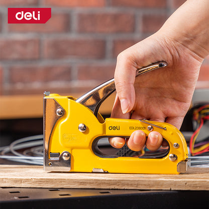 Deli Tools Door-Type Nail Gun Portable Industrial Staple Gun Heavy Duty Gun Tacker Metal Stapler Gun