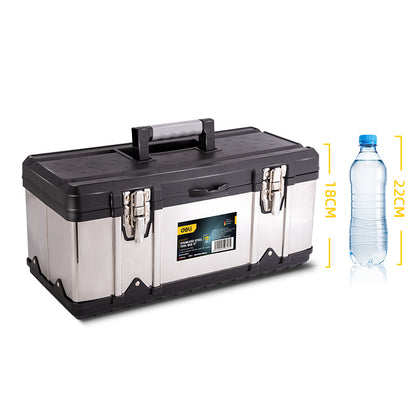 Deli Tool Storage Box 17/20inch Multi-layer Stainless Portable Heavy Duty Tool Box Organizer
