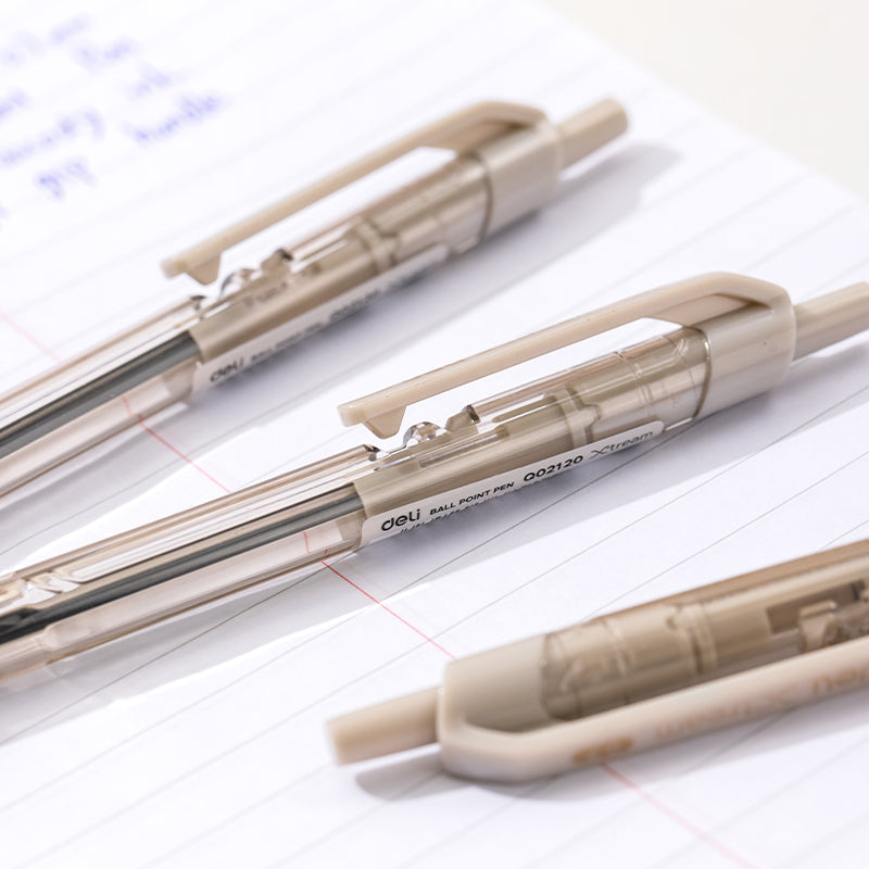 Deli 12Pcs Gel Pen 0.7mm Large-capacity Blue/Black Ink Press Ballpen Student Writing Stationery