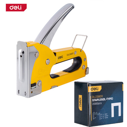 Deli Tools Door-Type Nail Gun Portable Industrial Staple Gun Heavy Duty Gun Tacker Metal Stapler Gun
