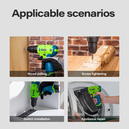 Deli ZENTOR 12V Lithium-ion Cordless Drill Portable Cordless Electric Drill Set with LED Light
