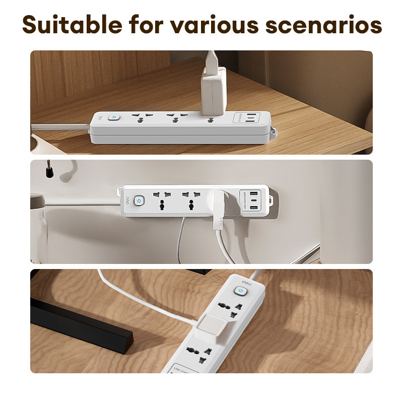 Deli Safe Power Strip with USB Charging