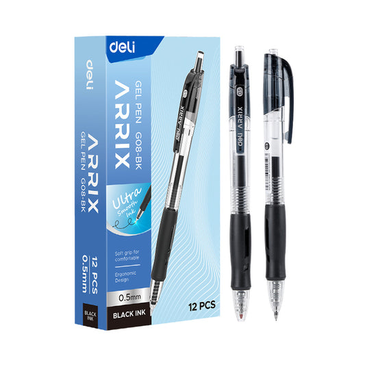 Deli 0.5mm Smooth Gel Pen – Black Ink