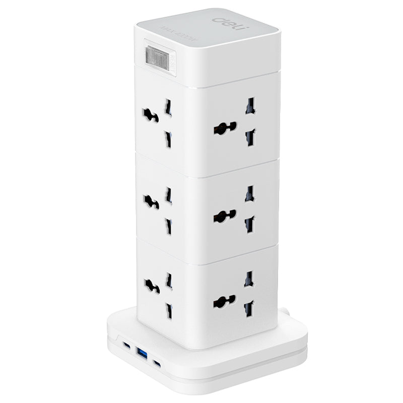 Deli Power Tower Fast Charge – Multi Plug for Home & Desk