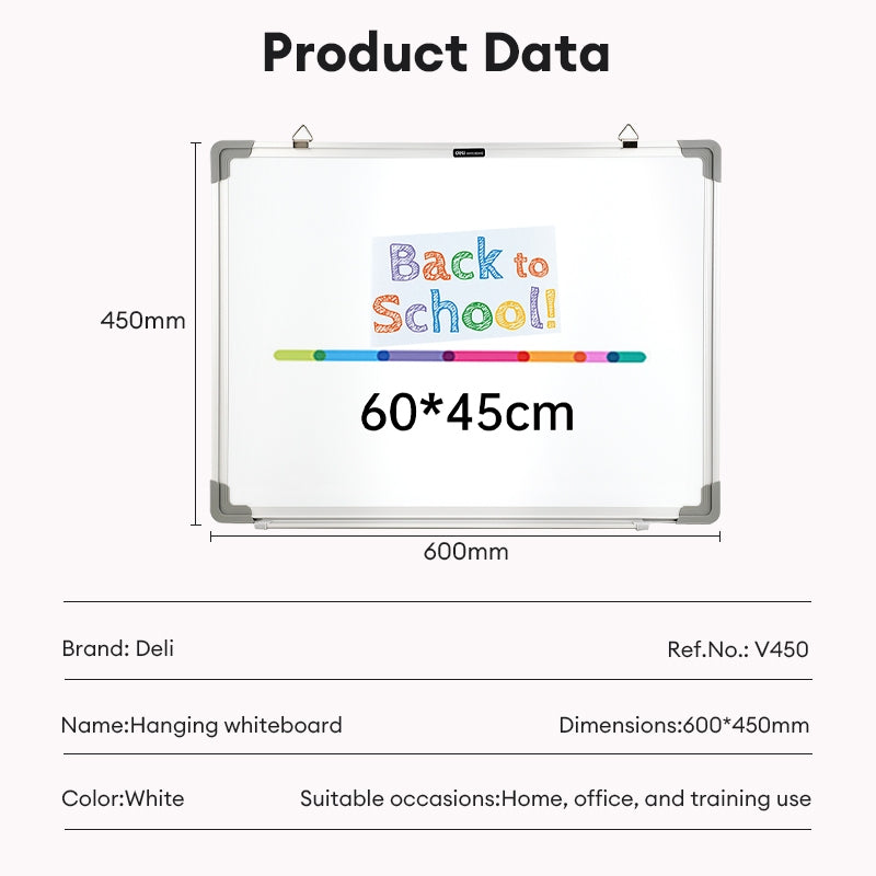 Deli Magnetic Aluminum Whiteboard with Magnetic Marker
