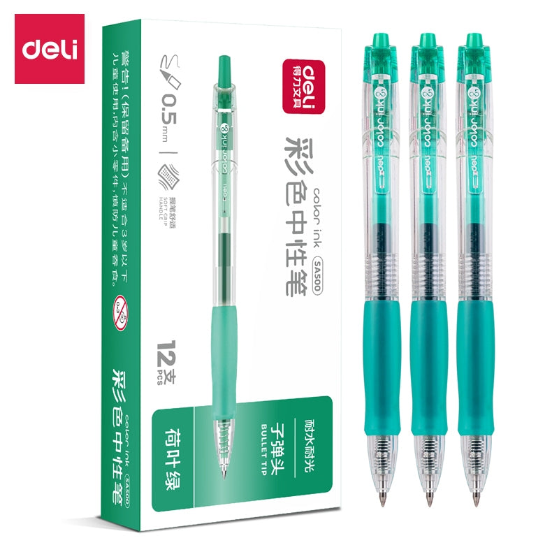 Deli  0.5mm Colorful Roller Pen Quick-Drying Ink SA500 for School Note Writing Stationery