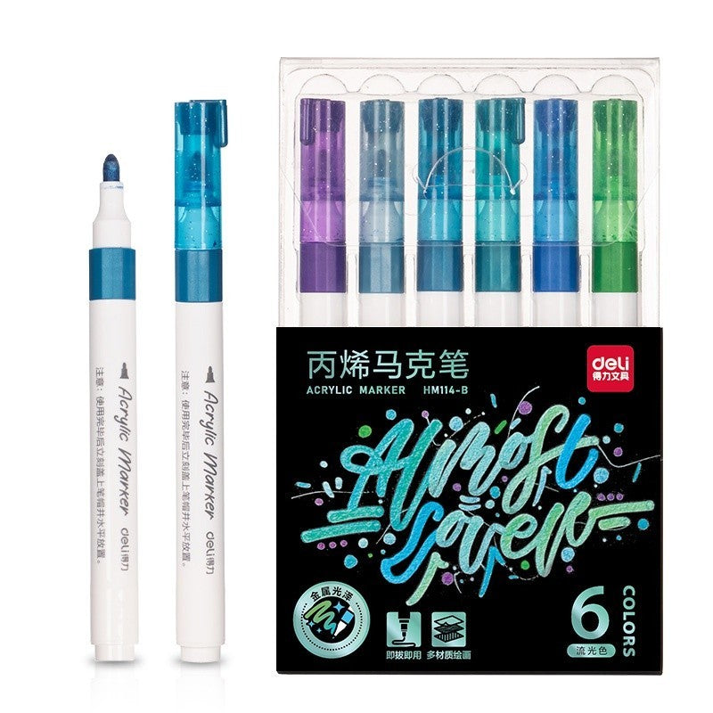 Deli 6 Colors Highlighter Marker Set Painting School Supplies HM114