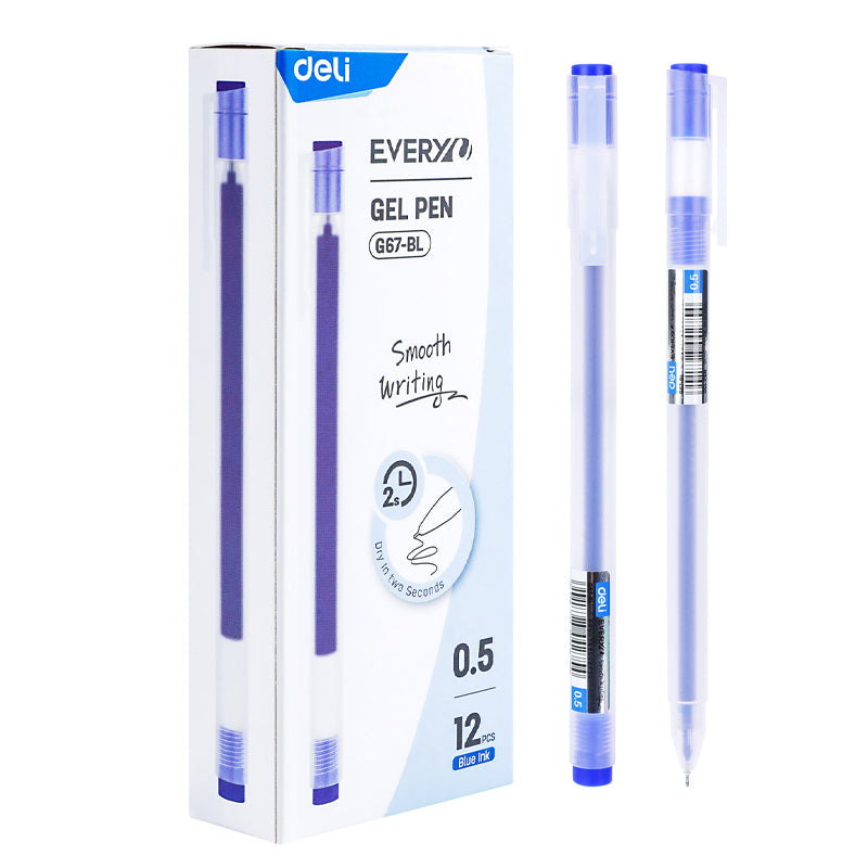 Deli 3 Colors Gel Pen 0.5mm Bullet Writing Pen 12PCS Colored Pen  EG67