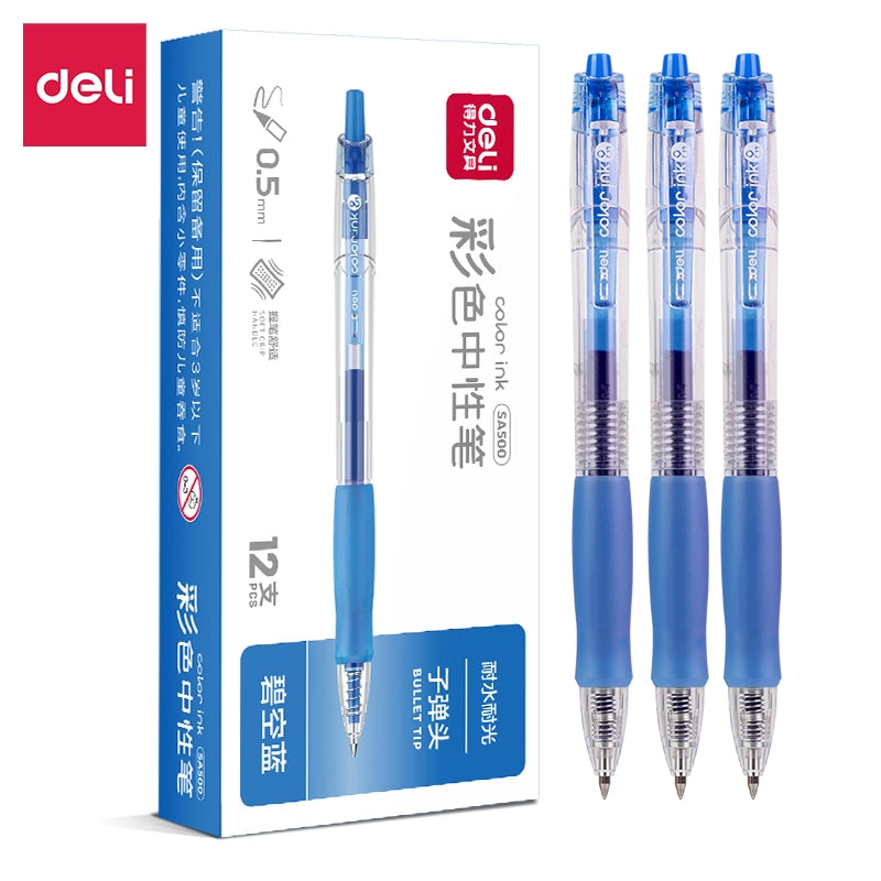 Deli  0.5mm Colorful Roller Pen Quick-Drying Ink SA500 for School Note Writing Stationery