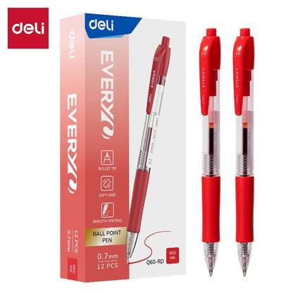 Deli 0.7mm Push Ballpoint Pen-ballpoint Pen Bullet Tip EQ60