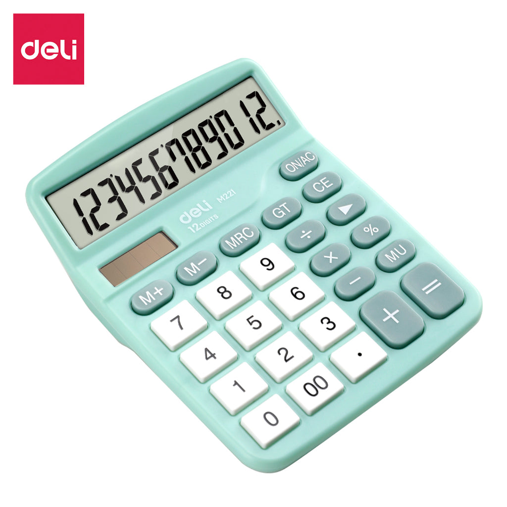 Deli 837ES Portable Desktop Electronic Calculator |12-Digit Large LCD Display Scientific Calculator