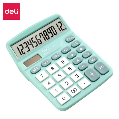 Deli 837ES Portable Desktop Electronic Calculator |12-Digit Large LCD Display Scientific Calculator