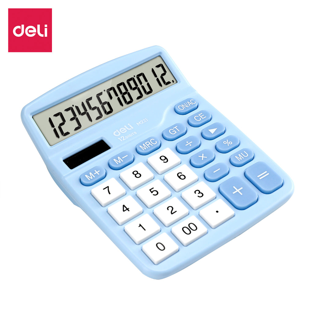 Deli 837ES Portable Desktop Electronic Calculator |12-Digit Large LCD Display Scientific Calculator