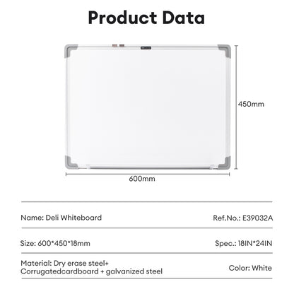 Deli Magnetic Aluminum Whiteboard with Magnetic Marker
