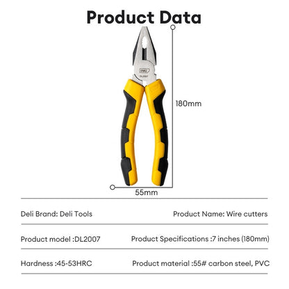 Deli Tools Pliers Set 6"/ 7" Long Nose Plier Heavy Duty Plier Multi-functional Cutter Tool Set