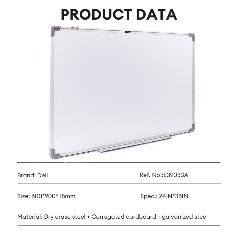 Deli Magnetic Aluminum Whiteboard with Magnetic Marker