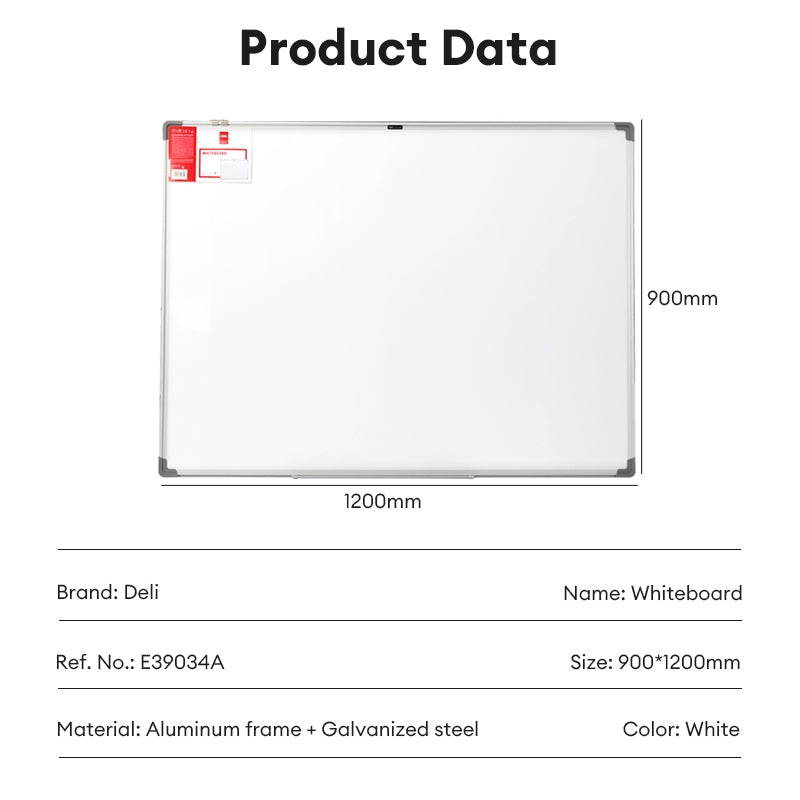 Deli Magnetic Aluminum Whiteboard with Magnetic Marker