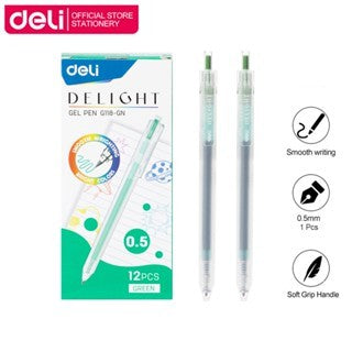 Deli 0.5mm Press Color Pen 12 Color Quick-Dry Ink for School Exams & Art Sketching EG118