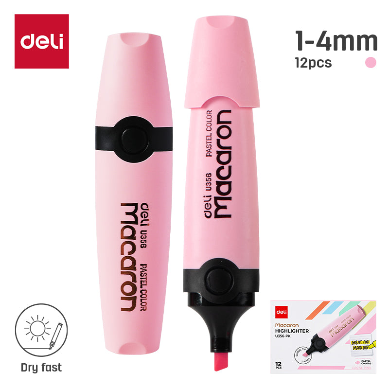 Deli Highlighter Pen/Text Maker Pen Macaron Shell Mildliner highlighter EU356